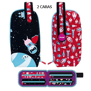 PLUMIER ESCOLAR MILAN SUPER HEROES SPACE BICOLOR