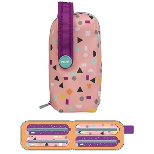PLUMIER ESCOLAR MILAN HAPPY BOTS ROSA