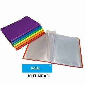 CARPETA 10 FUNDAS F AZUL PP PARCHIGRAF GRAFOPLAS