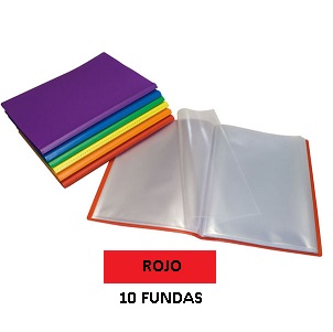 CARPETA 10 FUNDAS F ROJO PP PARCHIGRAF GRAFOPLAS