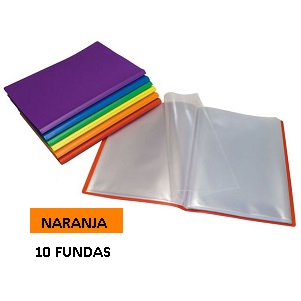 CARPETA 10 FUNDAS F NARANJA PP PARCHIGRAF GRAFOPLAS