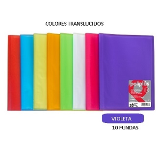 CARPETA 10 FUNDAS F VIOLETA PP POLIPLAS TRANSLUCIDO GRAFOPLAS
