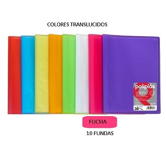 CARPETA 10 FUNDAS F FUCSIA PP POLIPLAS TRANSLUCIDO GRAFOPLAS