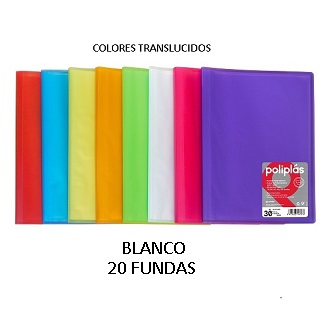 CARPETA 20 FUNDAS F BLANCO PP POLIPLAS TRANSLUCIDO GRAFOPLAS
