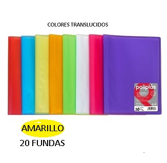 CARPETA 20 FUNDAS F AMARILLO PP POLIPLAS TRANSLUCIDO GRAFOPLAS