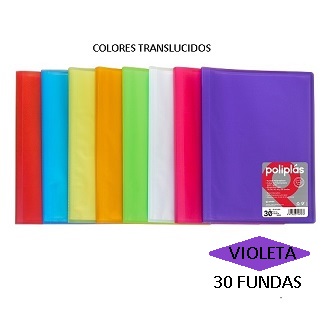 CARPETA 30 FUNDES F VIOLETA PP POLIPLAS TRANSLCID GRAFOPLAS