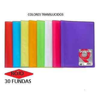 CARPETA 30 FUNDAS F ROJO PP POLIPLAS TRANSLUCIDO GRAFOPLAS