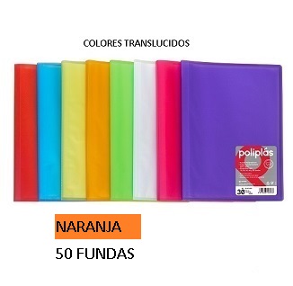 CARPETA 20 FUNDAS F NARANJA PP POLIPLAS TRANSLUCIDO GRAFOPLAS