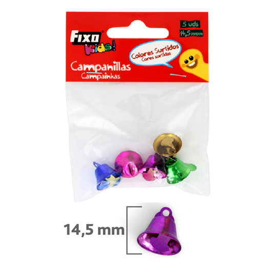 CAMPANAS METALICAS PARA MANUALIDADES FIXO KID DE COLORES