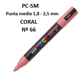 ROTULADOR UNI POSCA 1,8 - 2,5 MM PC-5M CORAL
