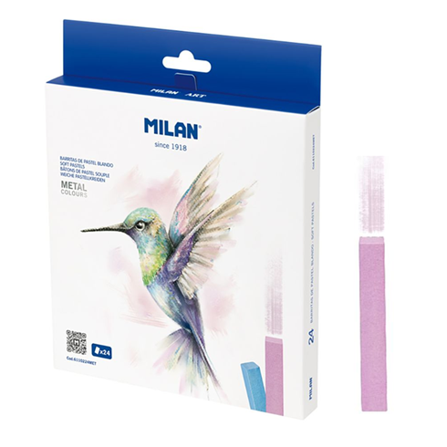 BARRITAS PASTEL MILAN COLORES METALIZADOS 24 UNIDADES