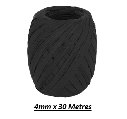 RAFIA NATURAL INSPIRO 4MM X 30 METROS COLOR NEGRO